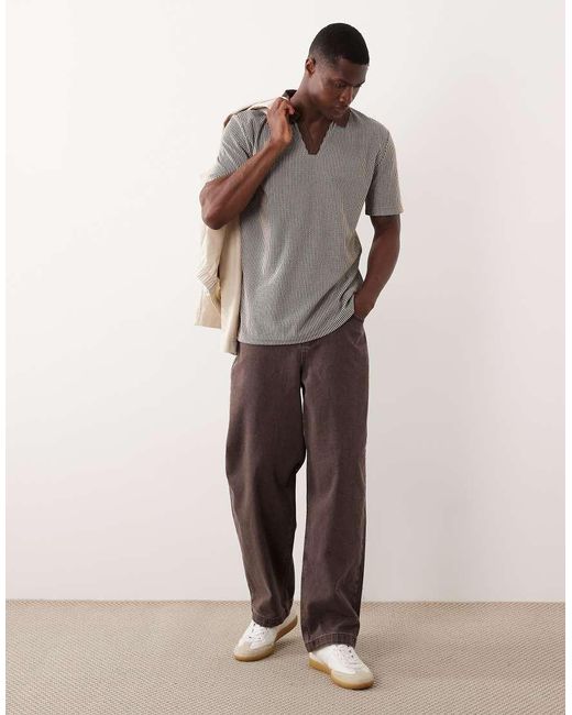 Brave Soul Brown Short Sleeve Polo Top for men