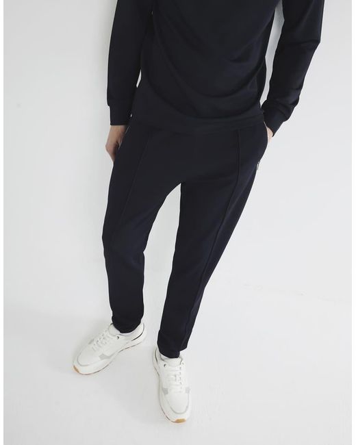 River Island Blue Slim Fit Stretch Textured Smart Joggers for men
