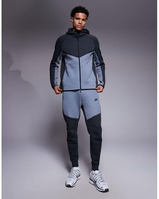 Nike Blue Tech Fleece Full Zip Hoodie for men