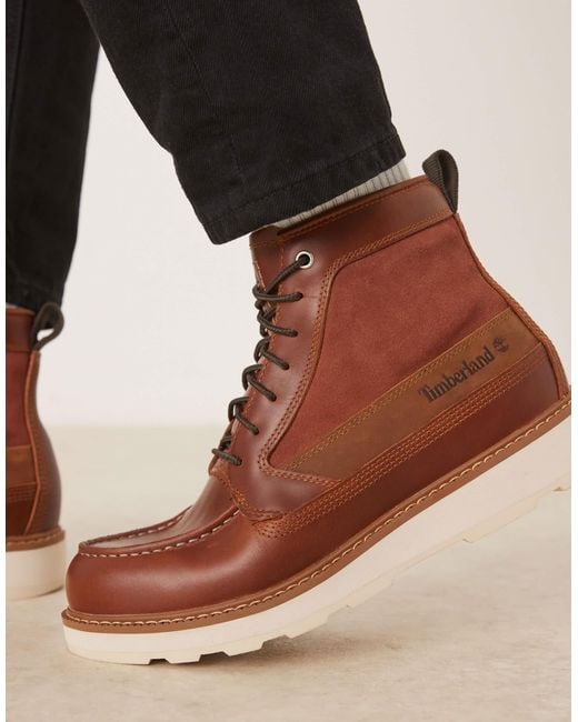Timberland – mid – wasserdichte schnürstiefel aus vollnarbenleder in Brown für Herren