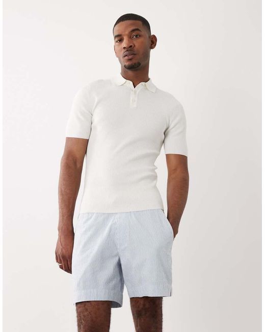 Abercrombie & Fitch White 6 Inch Pull On Shorts for men