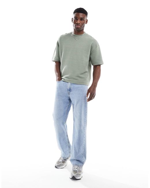 ASOS Gray Oversized Boxy Drop Shoulder T-shirt for men