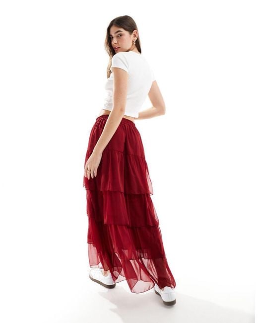 Miss Selfridge Chiffon Tiered Maxi Skirt