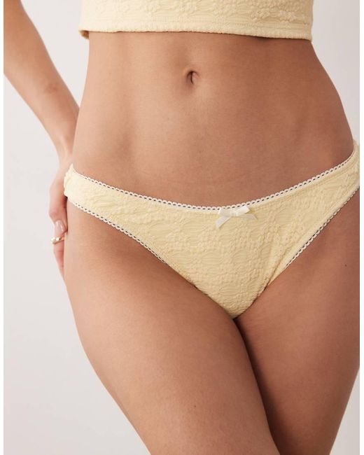 Dippin' Daisy's Brown Dippin Daisys High Leg Bikini Bottom With Picot Trim