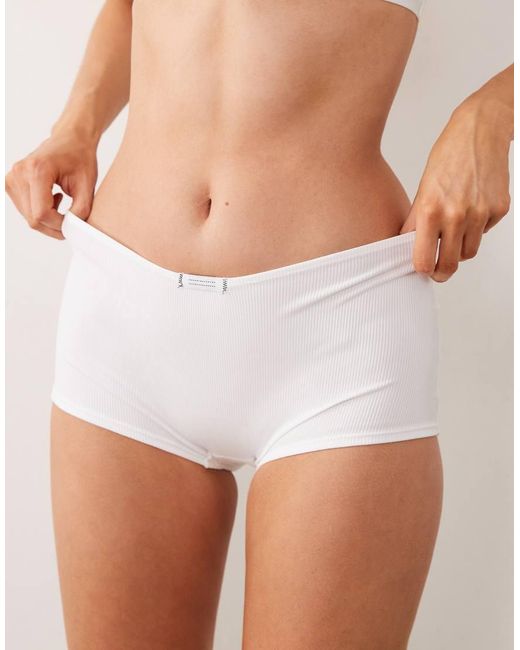 ASOS Multicolor Nora Ribbed Low Rise Shorts With Tab Detail