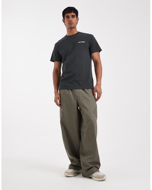 T-Shirt A Maniche Corte Comoda Nera Con Logo di Lee Jeans in Blue da Uomo