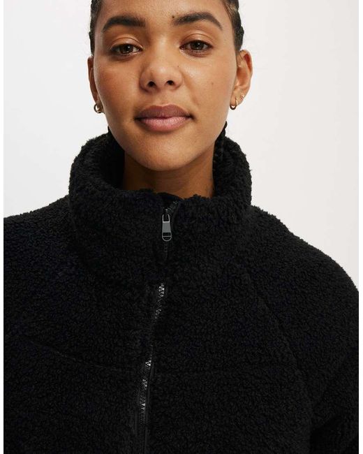 Cotton On Black The Mother Puffer Cropped Sherpa Jacket