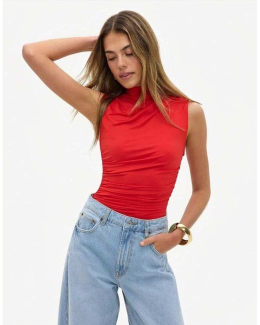 Loavies Red Velvet Embrace Turtleneck Top