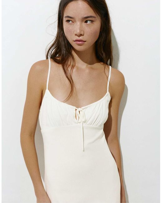 Pull&Bear White – rustikales kleid