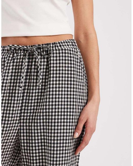 Threadbare Gray Gingham Pull On Trouser
