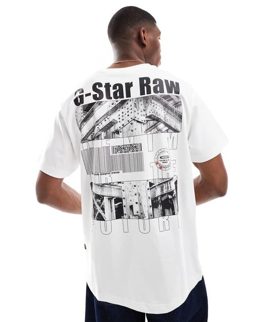 G-Star White Oversized T-shirt for men