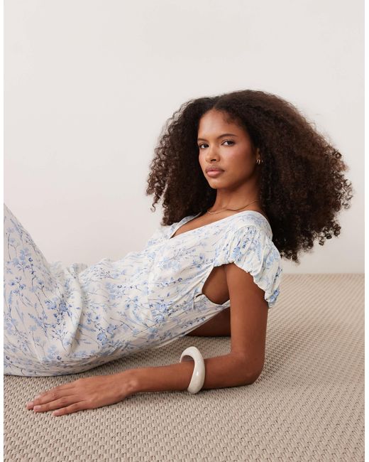 asos lace tea dress with puff sleeves ASOS DESIGN lace detail puff sleeve mini dress in white