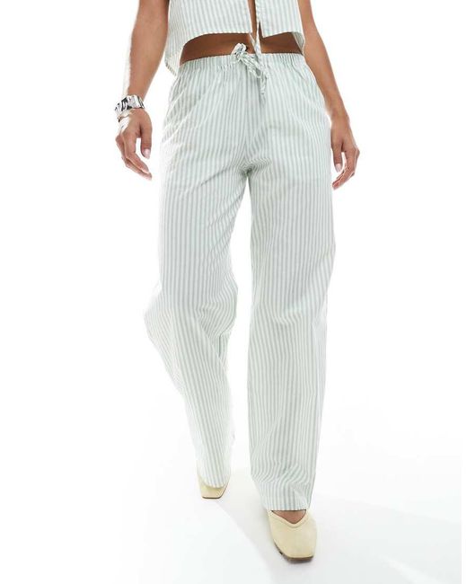 Daisy Street White Pull On Low Rise Straight Leg Trousers