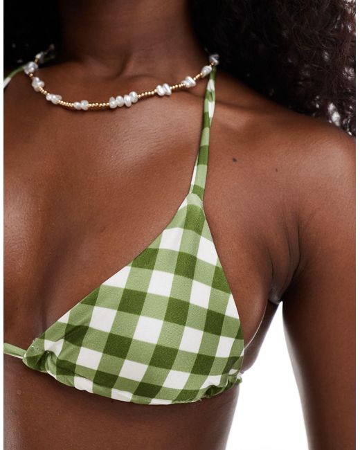 ASOS Green Tie Back Triangle Bikini Top