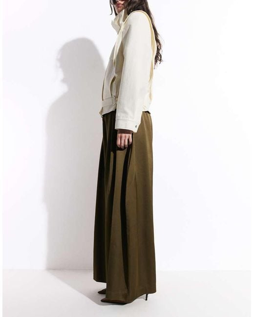ASOS White Tailored Satin Wide Leg Trouser
