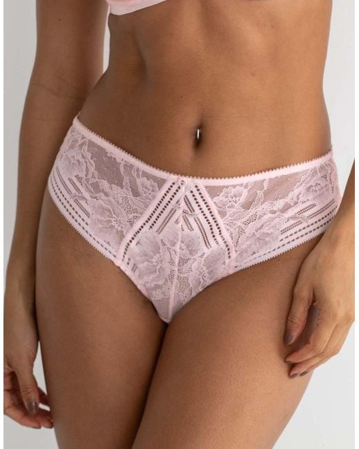 Pour Moi Brown Taylor Lace Midi Brazilian Brief
