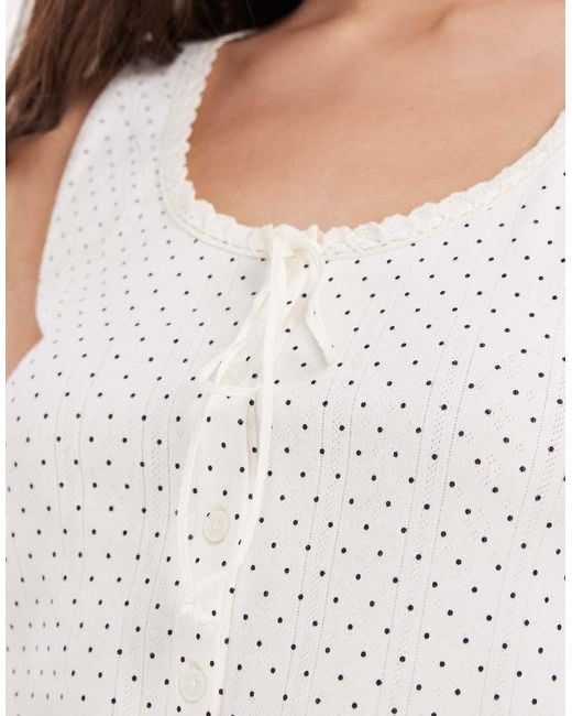 Levi's White Dry Goods Pointelle Lace Scoop Camsole Top