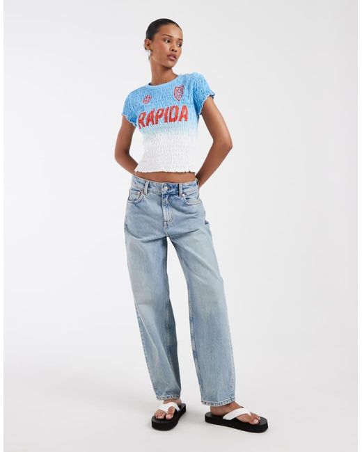 ASOS White Shirred Ombre Football Shirt