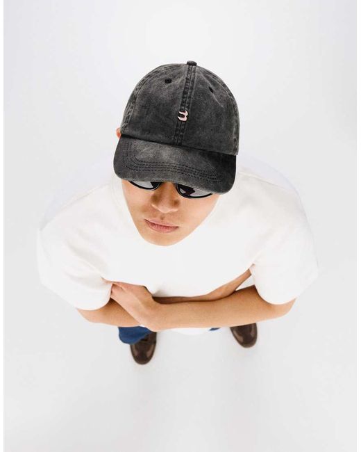 Bershka Gray Embroidered Cap for men