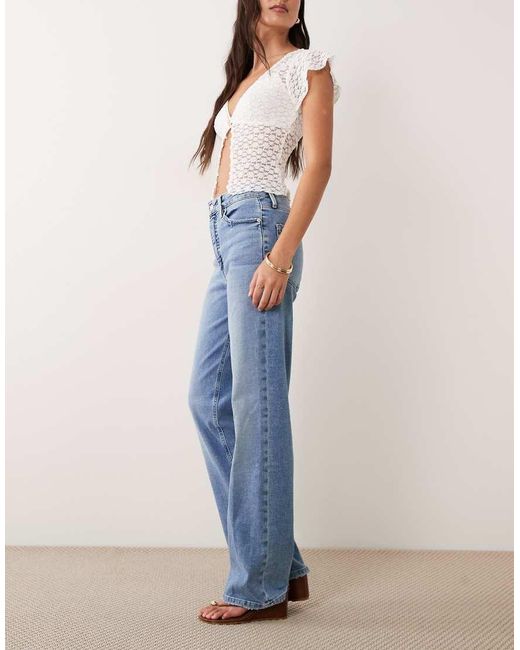 GOOD AMERICAN Blue Good Waist Soft Tech True Straight Jeans