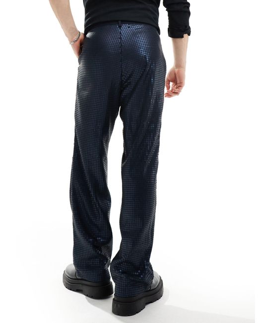 Pantalon ample habillé orné ASOS pour homme en coloris Blue