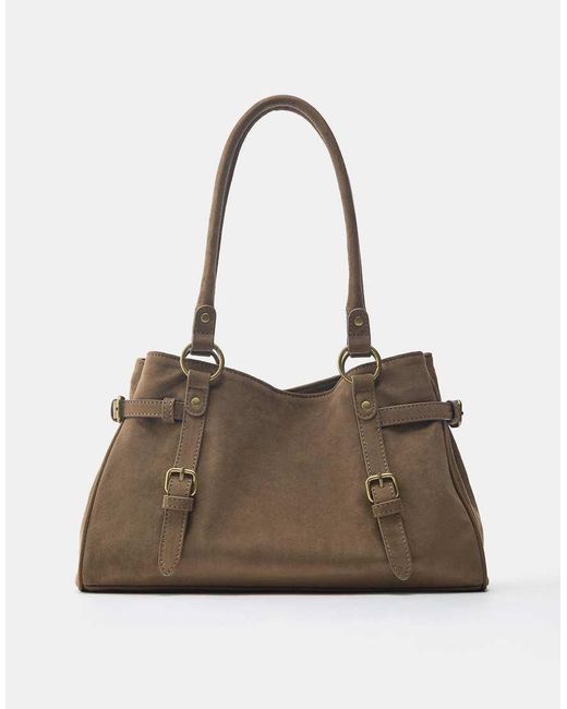 Pull&Bear Brown Buckle Shopper Bag