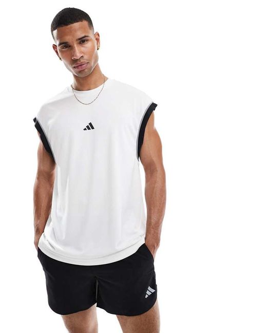 Adidas Originals White Adidas Basketball All-World Sleeveless Tank Top for men