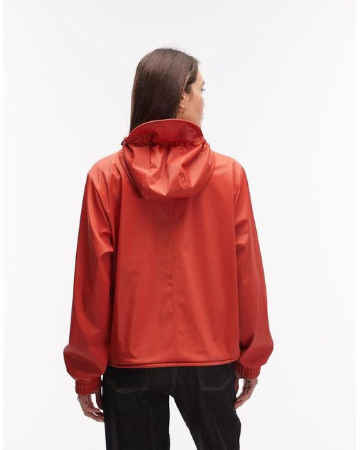 Rains Red 18040 String Waterproof Hooded Jacket
