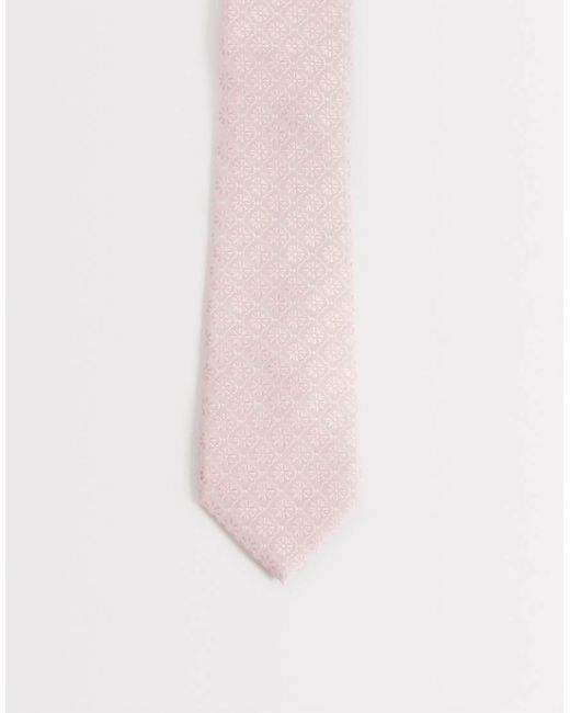 ASOS Pink Floral Geometric Tie for men