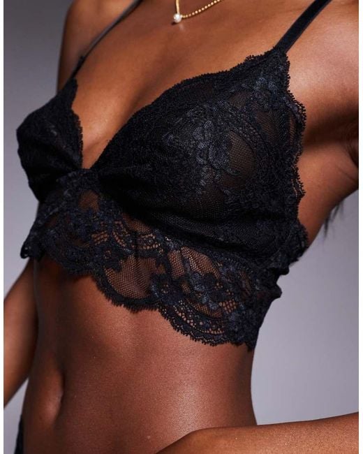 ASOS Black Lola Lace Longline Bralette