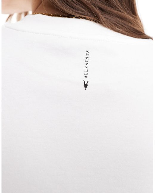 AllSaints White Amelie Oversized Boxy T-shirt