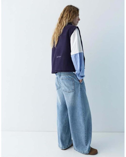 Pull&Bear Blue Quilted Gilet