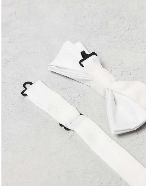 ASOS White Satin Bow Tie for men