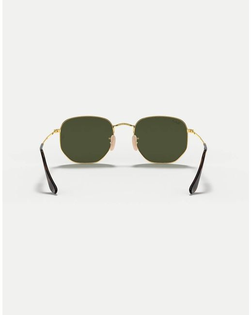 Ray-Ban Green Hexagonal Flat Lenses Irregular Polarised Sunglasses