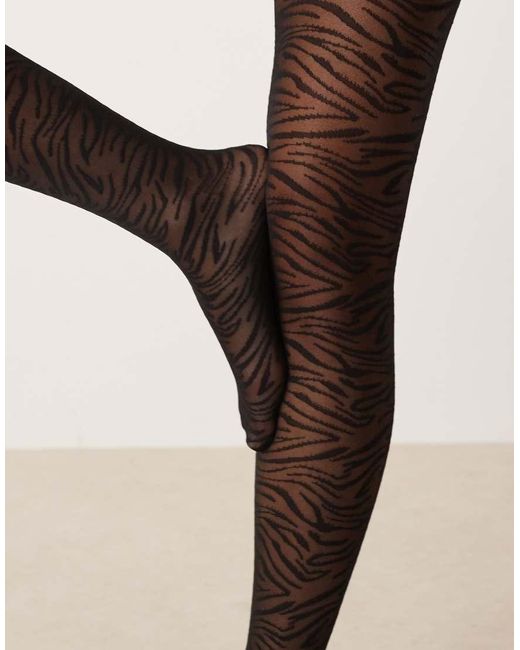 ASOS Black Zebra Patterned Tights