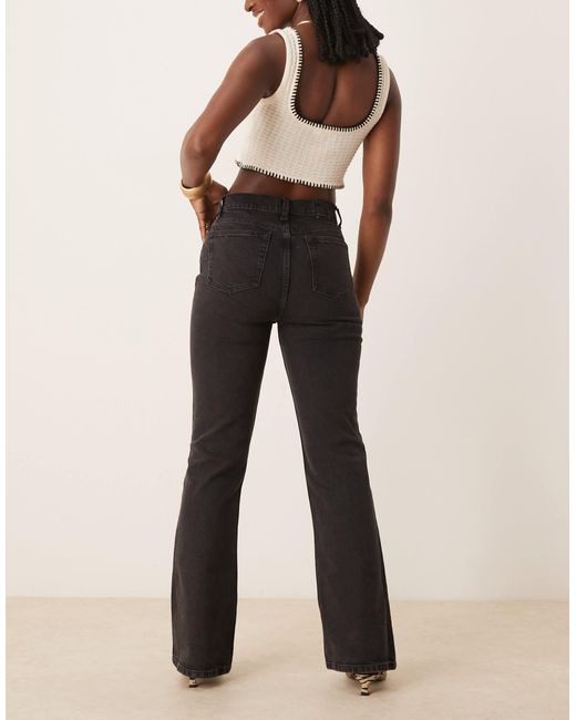 Mid Rised Flared Jeans ASOS Mid Rise Flare Jeans in Black | Lyst