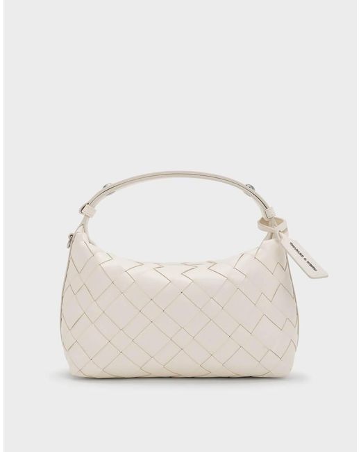 Charles & Keith Gray Ivette Woven Shoulder Bag