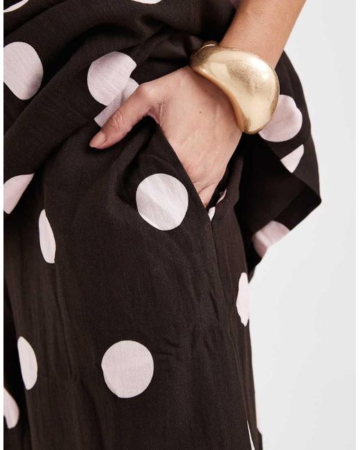Vero Moda White Polka Dot High Rise Pants