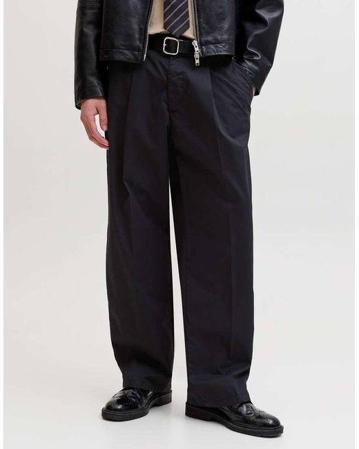 Jack & Jones Black Wide-Leg Trousers for men