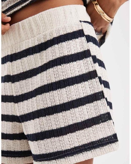 Vero Moda Blue Knitted Crochet Short Co-ord