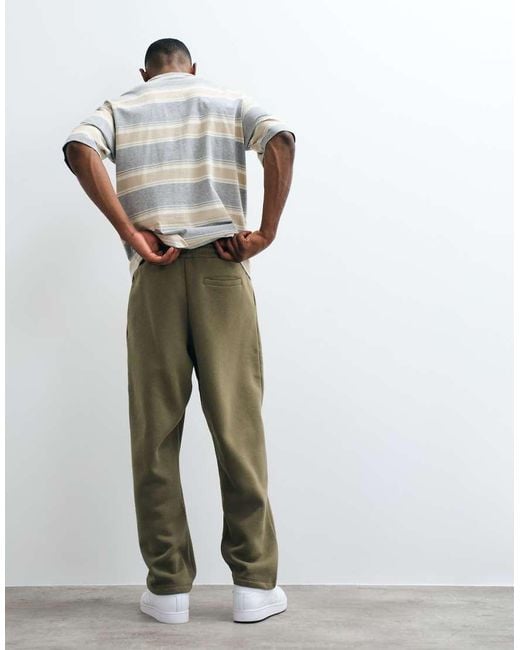 ASOS White Relaxed Tapered Pleated Sweatpants for men