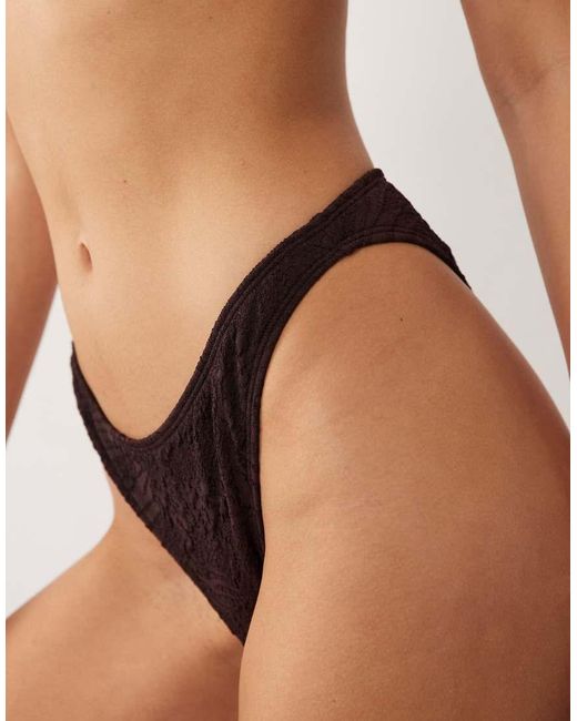 ASOS Brown Cassi Ibiza High Leg Cheeky Bikini Bottom