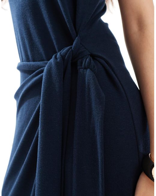 4th & Reckless Blue – ärmelloses, drapiertes maxikleid