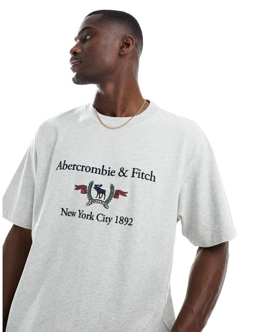 Abercrombie & Fitch White Heritage Crest Logo T-shirt for men