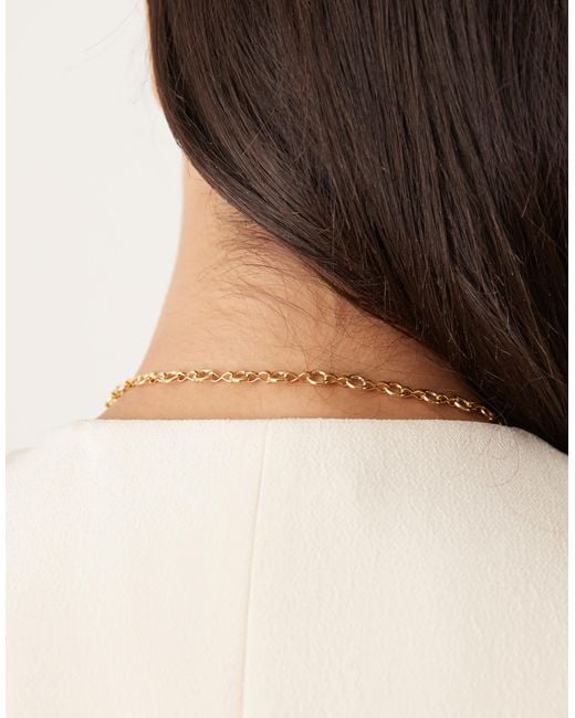 ASOS Natural Chain Necklace With T-bar Heart Pendant