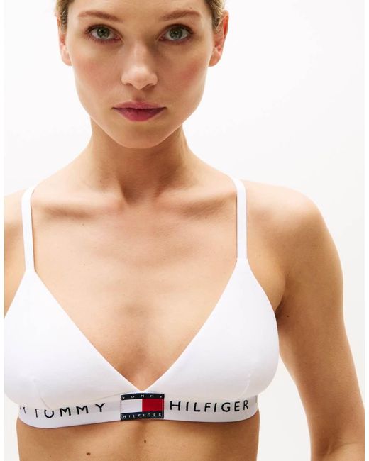 Bralette Triangular De Tommy Hilfiger de color White