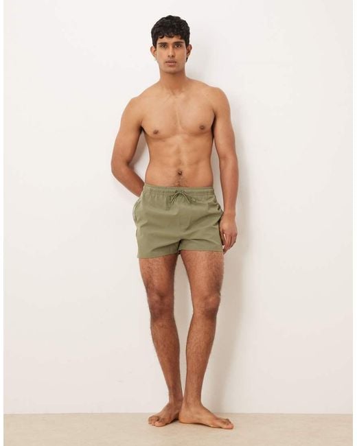 Calvin Klein Green Side Script Logo Drawstring Swim Shorts for men