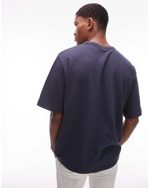 ARKET Blue Heavyweight Boucle Jersey Oversized T-shirt for men