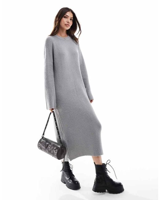Vestito Lungo Mélange Con Zip di Miss Selfridge in Gray