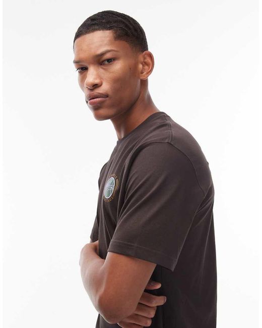 Camiseta Marrón Con Logo Estampado En La Espalda De Lacoste de hombre de color Brown